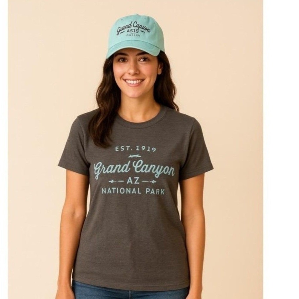 Grand Canyon Arizona Womens Large Graphic Tee & Cap Casual Set Apparel Set